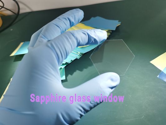 Đa giác 100um Độ dày Sapphire Cửa sổ quang học Chống hóa chất